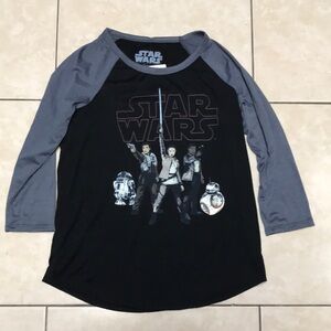 NWT Her Universe Star Wars Tour Raglan Shirt Black Grey Womens Size S